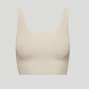 Aritzia Babaton Sculpt Knit Squareneck Cropped Tank